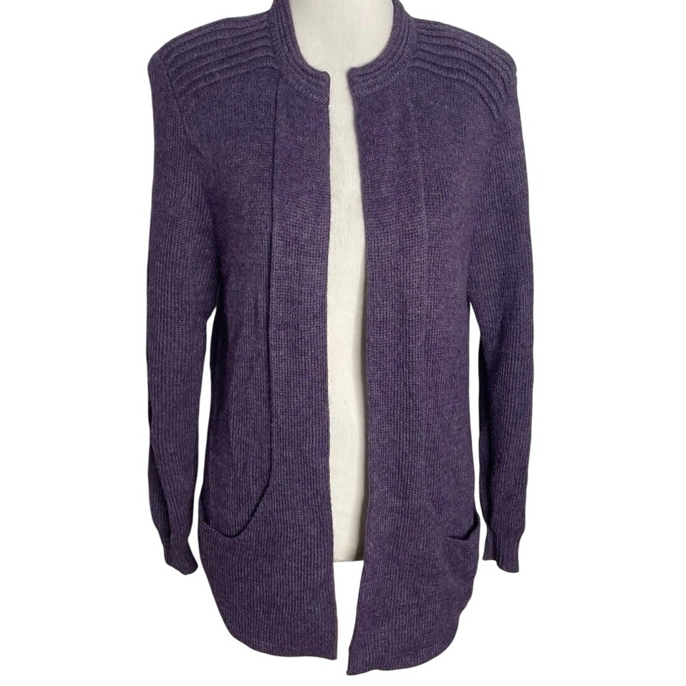 Simply Natural Purple Alpaca‎ Blend Open Front Cardigan Sweater M/L Peru